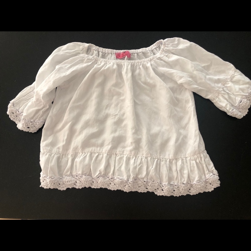 girls white cotton off shoulder blouse